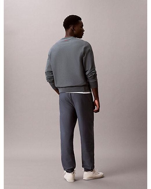 Calvin Klein Blue Jeans Relaxed Embroidered Logo Joggers for men
