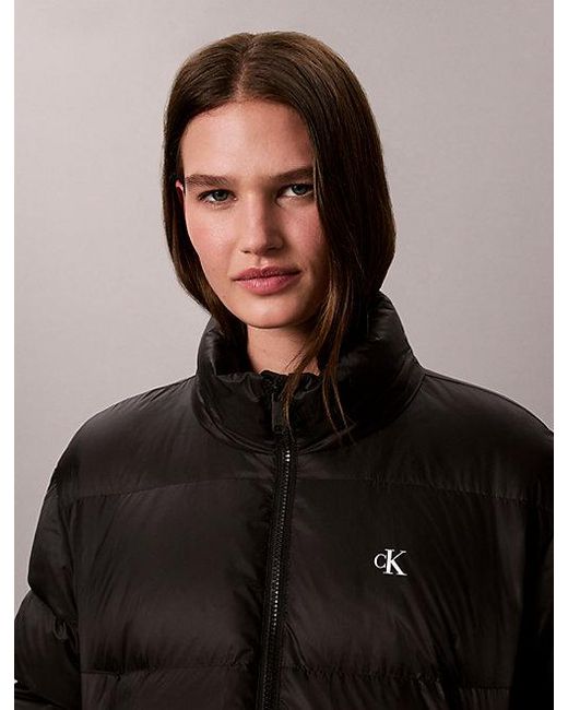 Calvin Klein Black Jeans Short Down Puffer Jacket