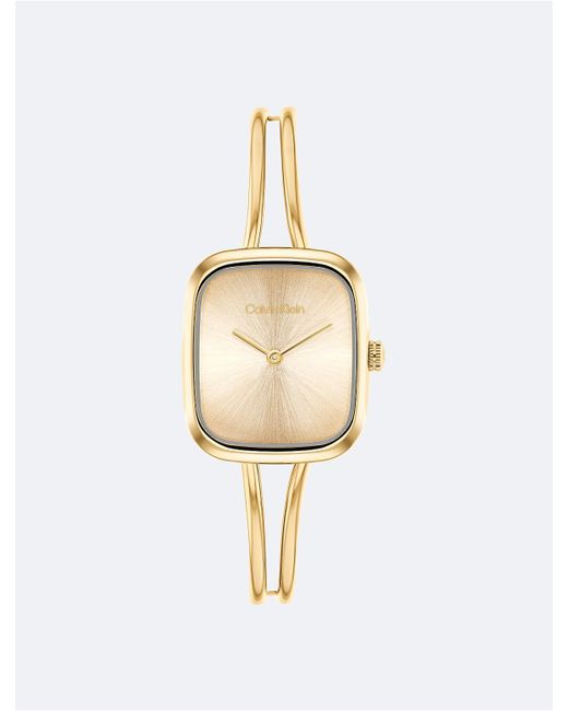 Calvin Klein White Brushed Dial Bangle Watch