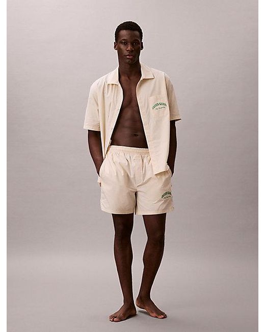 Calvin Klein Natural Logo Pyjama Shorts Heritage Cotton Poplin for men
