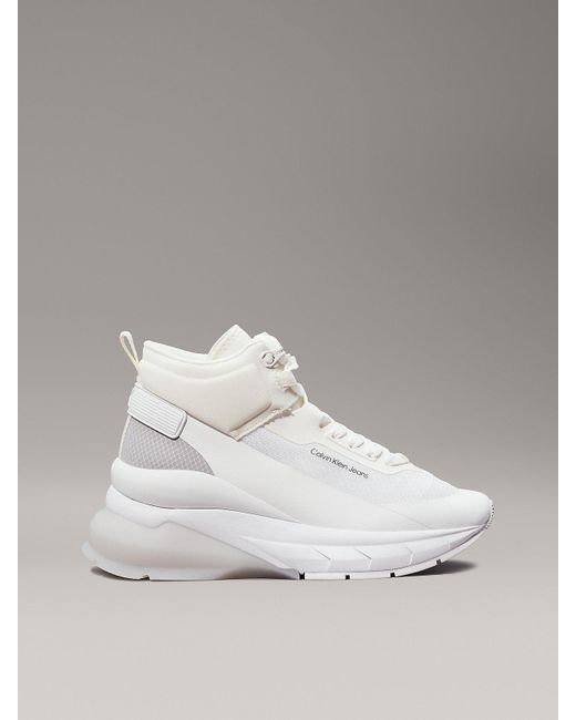 Calvin Klein Metallic High-Top Wedge Trainers