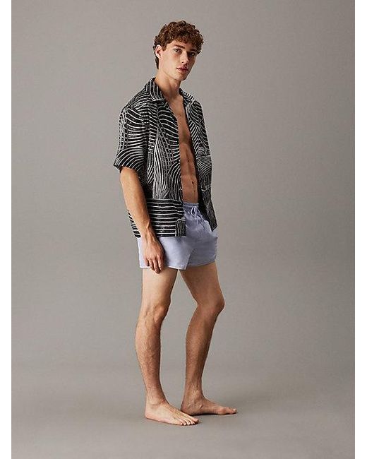 Calvin Klein Strandshirt Met All-Over Print in het Gray voor heren