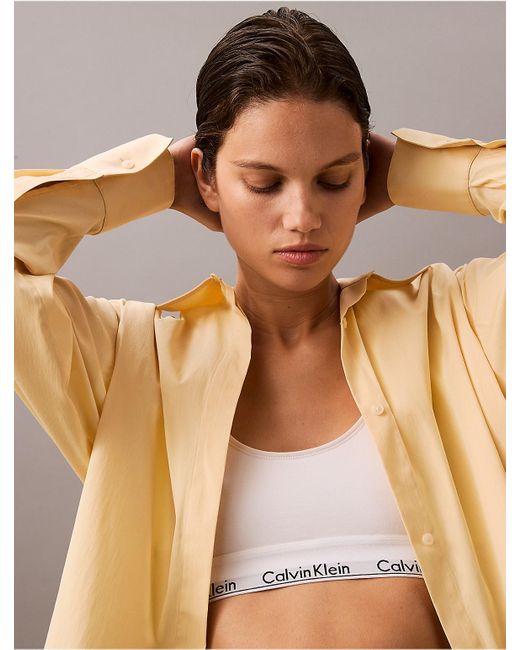 Calvin Klein Natural Stretch Poplin Relaxed Fit Button-Down Shirt