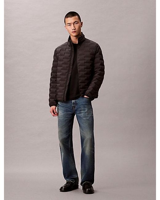 Calvin Klein Blue Lightweight Quilted Packable Puffer Jacket for men