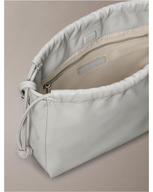 Calvin Klein Gray Drawstring Crossbody Bag