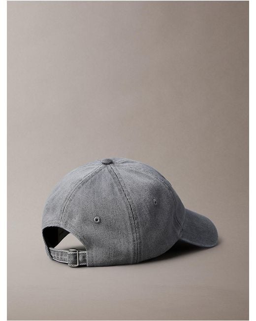 Calvin Klein Gray Denim Monogram Cap for men