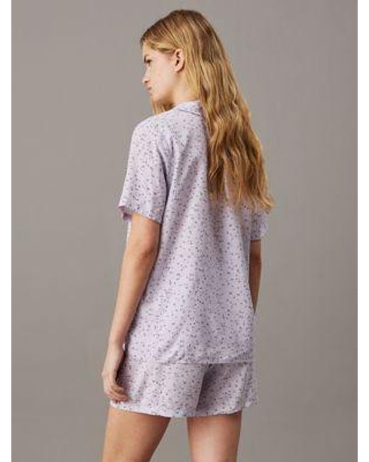 Calvin Klein Pyjama Met Short in het Purple