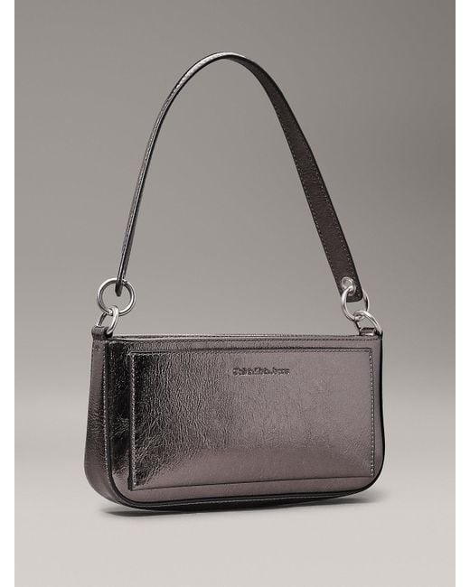 Calvin Klein Gray Metallic Shoulder Bag