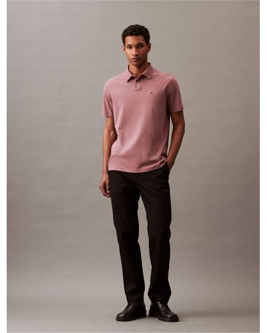 Calvin Klein Red Supima Cotton Polo Shirt for men