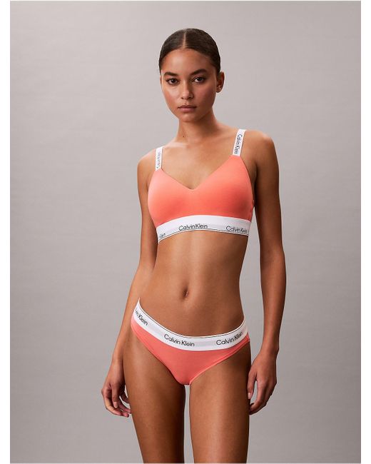 Calvin Klein Orange Icon Cotton Modal Lightly Lined Bralette