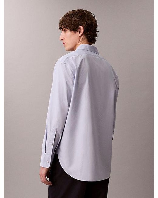 Calvin Klein Gray Relaxed Solid Button Up Shirt for men
