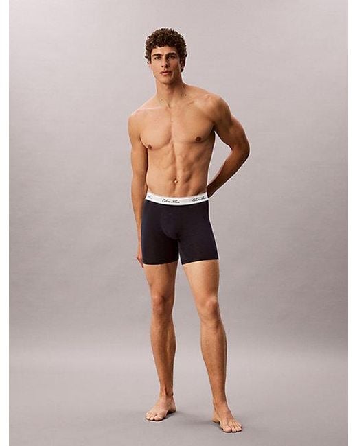Calvin Klein Multicolor 3 Pack Boxer Briefs Icon Cotton Stretch for men