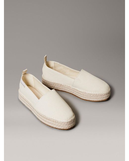 Espadrilles Compensées En Toile Calvin Klein en coloris Natural