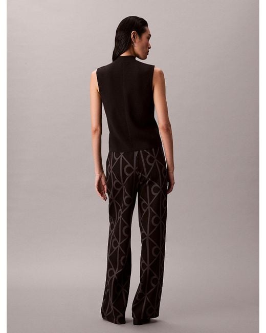 Calvin Klein Blue Jacquard Logo Pull On Trousers