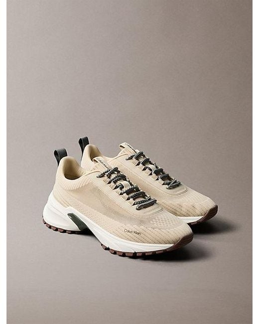 Calvin Klein Natural Trailblazer — Knit Mesh Runner Trainers for men