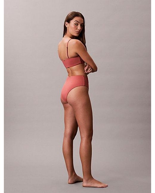Calvin Klein Red Bandeau Bikini Top Ck Essentials
