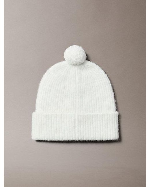 Calvin Klein Multicolor Wool Blend Emblem Logo Pom Pom Beanie for men