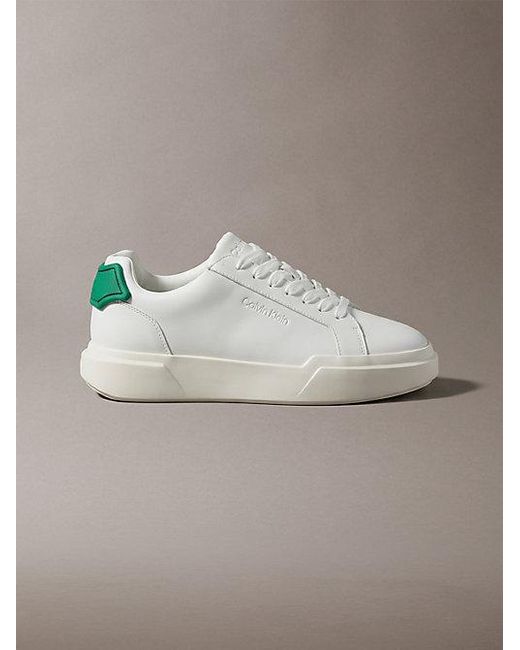 Calvin Klein Metallic Leather Durable Traction Chunky Trainers for men