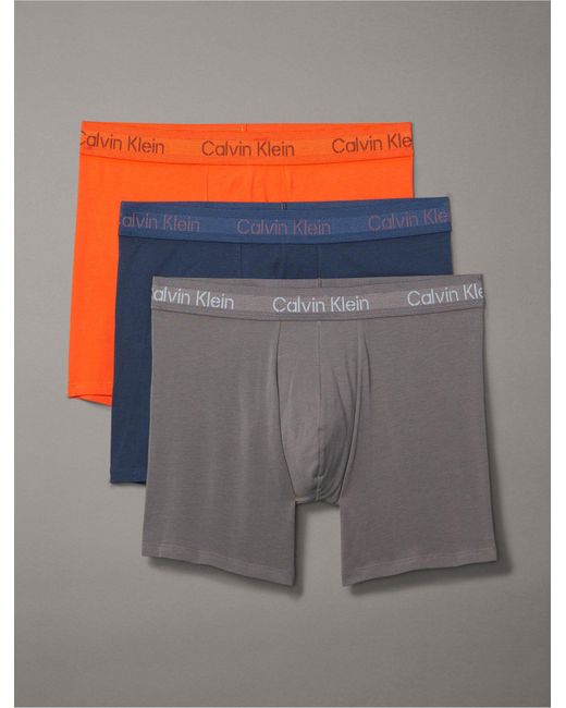 Calvin Klein Gray Stencil Logo Cotton Stretch 3-pack Boxer Brief for men