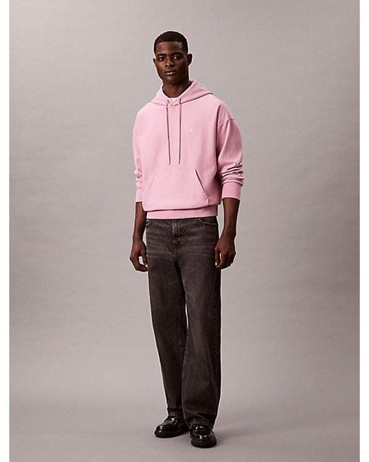 Calvin Klein Pink Jeans Relaxed Monogram Hoodie for men