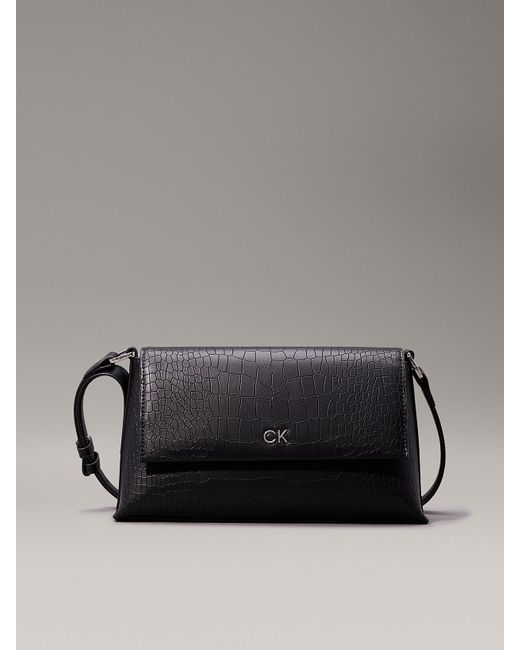 Calvin Klein Gray Crocodile Shoulder Bag
