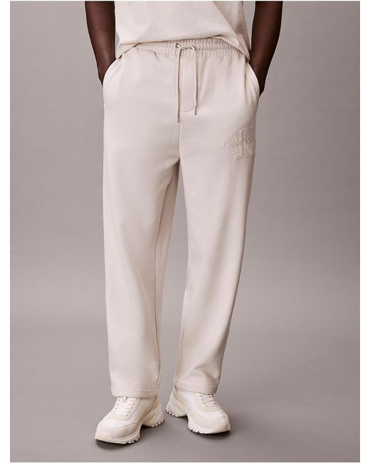 Calvin Klein Natural Calvin Klein Fleece Velvet Monologo Sweatpants for men
