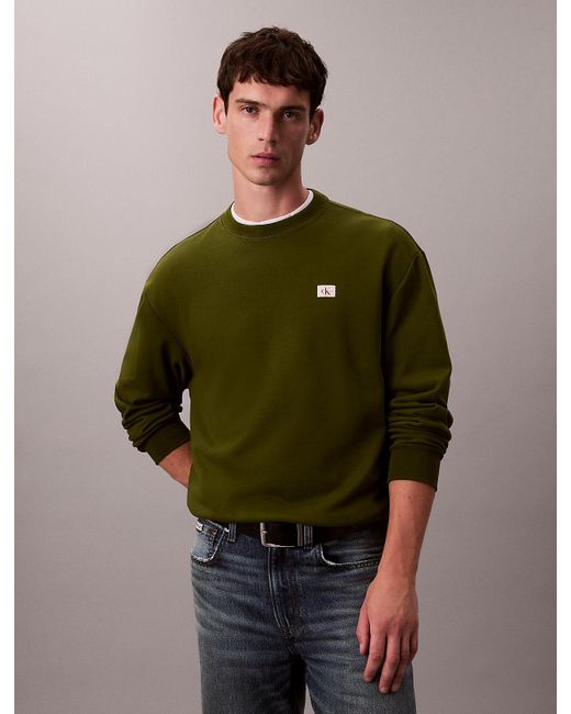 Calvin Klein Multicolor Cotton Terry Badge Sweatshirt for men