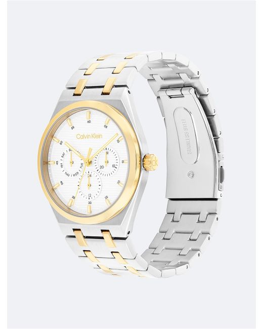Calvin Klein Metallic Multifunction Link Bracelet Watch for men