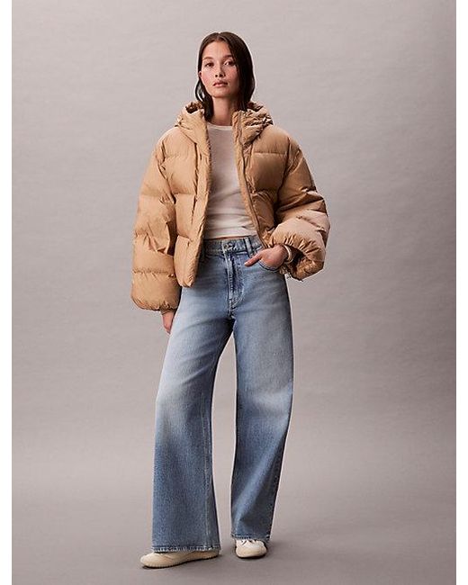 Calvin Klein Brown Kurze Daunenjacke