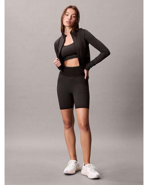 Calvin Klein Black Ribbed Tight Gym Shorts