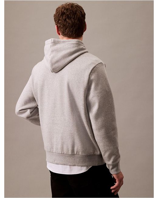 Calvin Klein Natural Archive Logo Fleece Drawstring Hoodie for men