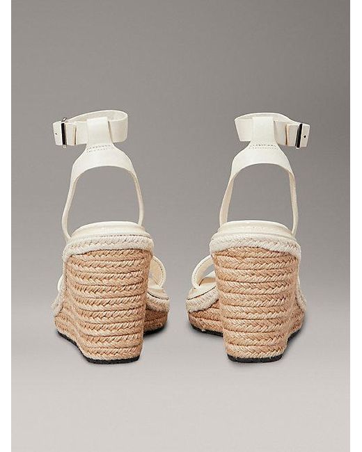 Calvin Klein Metallic Espadrille-Wedges Aus Leder