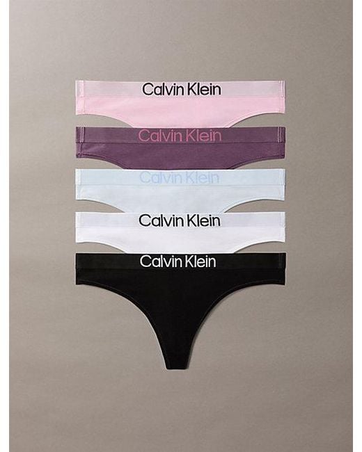 Calvin Klein Pink 5 Pack Thongs Maximum Cotton