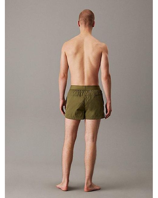 Calvin Klein Green Jeans Logo Waistband Swim Shorts Ck Soft Nylon for men