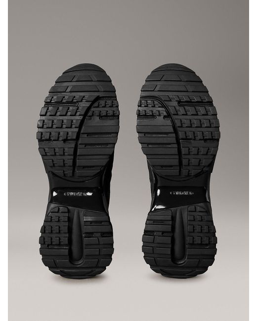 Calvin Klein Black Suede And Emblem Logo Nylon Trainers for men