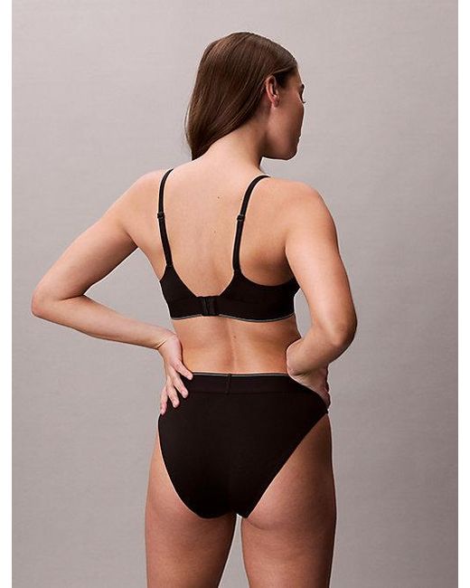 Calvin Klein Brown High Waist Bikini Briefs Graphic Monogram Microfibre Stretch