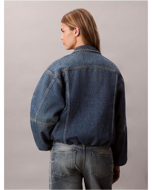 Calvin Klein Blue Jeans Relaxed Denim Bubble Jacket