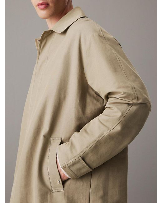 Calvin Klein Multicolor Cotton Nylon Mac Coat for men