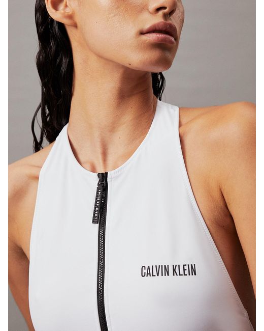 Calvin Klein Gray Racer Back Swimsuit - Intense Power