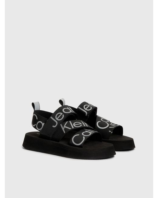 Sandales à plateforme avec logo Calvin Klein en coloris Noir | Lyst