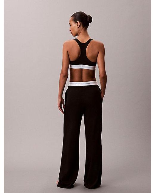 Calvin Klein White Pyjama Pants Logo Cotton Jersey