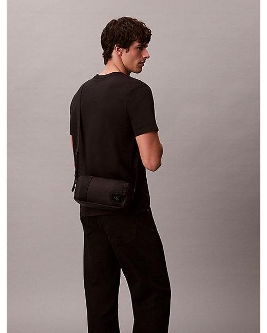 Calvin Klein Gray Canvas Camera Bag for men