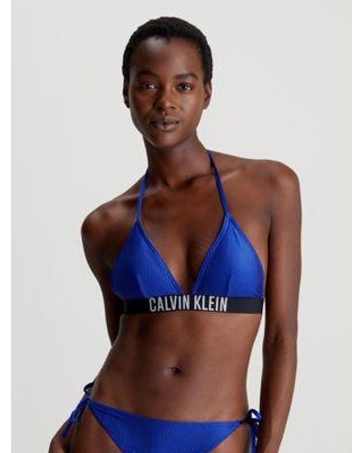 Parte de arriba de bikini de triángulo - Intense Power Calvin Klein de color Blue