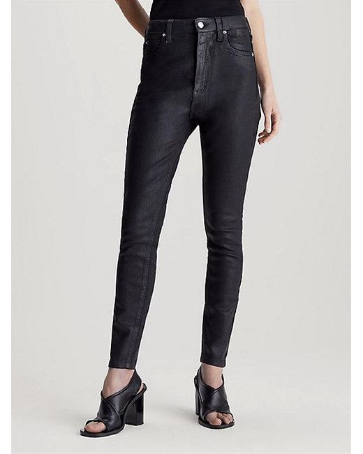 Jeans tobilleros super skinny revestidos Calvin Klein de color Blue