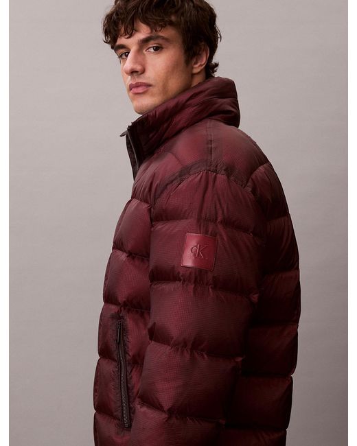 Calvin Klein Multicolor Ripstop Mock Neck Puffer Jacket for men