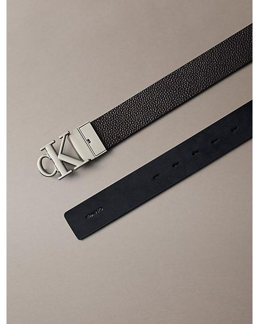 Calvin Klein Multicolor Reversible Leather Monogram Logo Belt for men