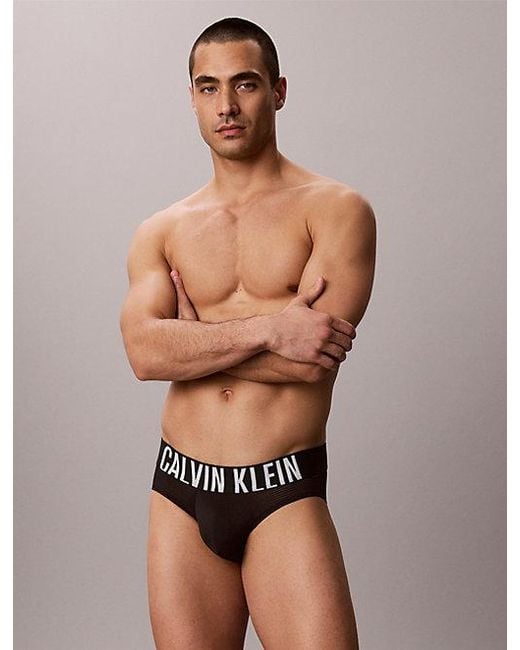 Calvin Klein Black 3 Pack Hip Briefs Intense Power Air for men