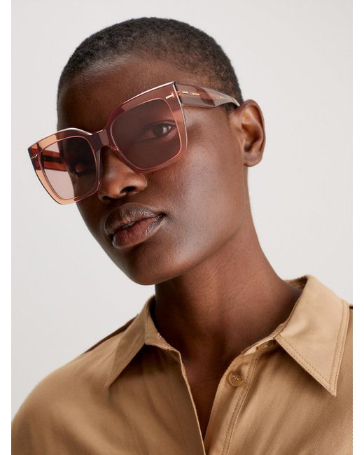 Calvin Klein Pink Rectangle Sunglasses Ck23508S
