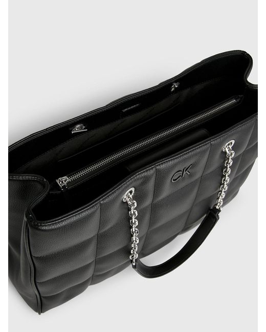 Calvin Klein Black Quilted Laptop Tote Bag