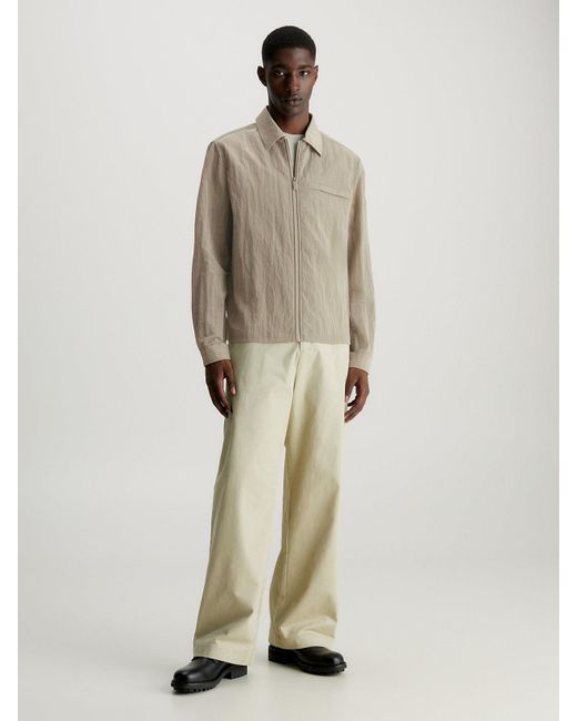 Calvin Klein Natural Crinkle Nylon Shirt Jacket for men